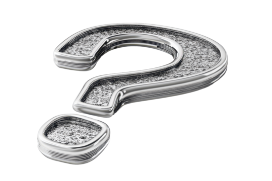 Question mark in gray color, made in a simple style