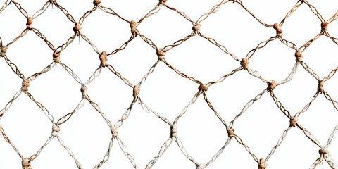 Fototapeta premium Weathered net, knotted cords, diamond pattern.
