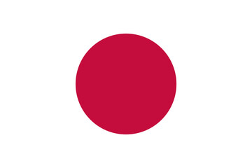 Japan flag in official colors, dimensions and aspect ratio. Vector flag symbolizing national pride, identity, heritage, patriotism and authority
