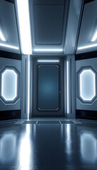 Futuristic Portal isolated with white highlights, png