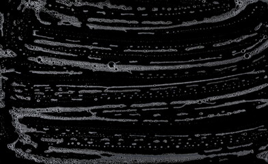 Soap foam, bubbles isolated on black , with clipping path, top view	