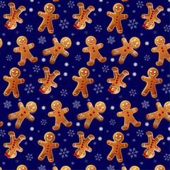 Vector Gingerbread man Seamless Pattern