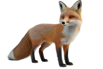 Charming fox on a white background