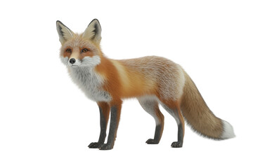 Obraz premium Fox standing on a clean white background