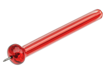 Red pin on a white background