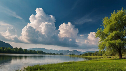 Naklejka premium natural scenery wallpaper hd 4k