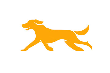 Fototapeta premium Orange dog silhouette on a white background 