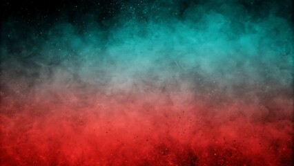 Obraz premium Bold Abstract Grainy Gradient Design with Fiery Red Fading into Teal on Black Background