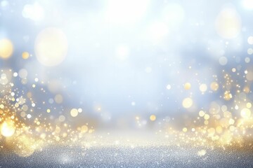 White and silver glitter confetti background for an elegant party invitation