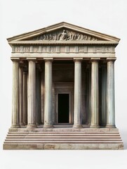 Fototapeta premium Ancient stone temple, columns, pediment, steps.
