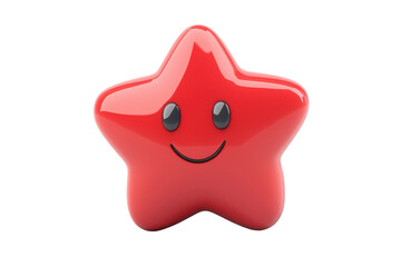 red star smiling on a white background