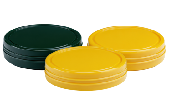 Colorful village in black and yellow in 3D style, offers for purchase, on a white background