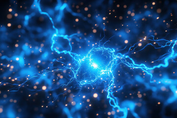 Bright blue plasma swirling amid dark background, creating a vibrant and dynamic display.