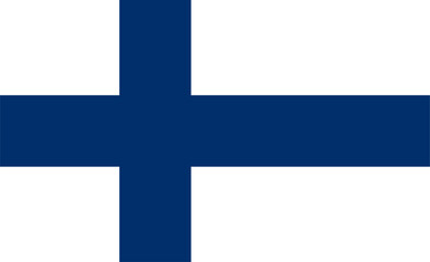 Naklejka premium Finland flag in official colors, dimensions and aspect ratio. Vector flag symbolizing national pride, identity, heritage, patriotism and authority