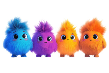 A collection of fun and cute microbes depicted in a cartoon style