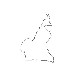 cameroon map contour on white background. Map of cameroon. Vector illustration Central Africa