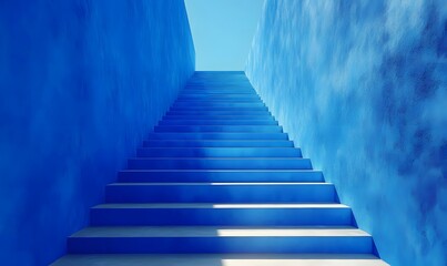 Fototapeta premium A dramatic scene featuring a set of stairs leading upwards to an expansive