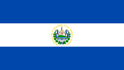 El Salvador flag in official colors, dimensions and aspect ratio. Vector flag symbolizing national pride, identity, heritage, patriotism and authority