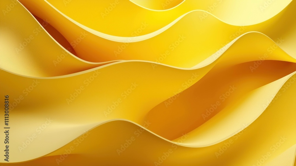 Poster smooth yellow waves creating an elegant and vibrant backdrop for design projects, showcasing texture
