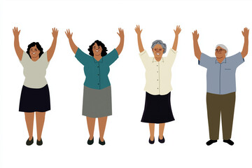 Tanzende Senioren in fröhlicher Gruppenaktivität

