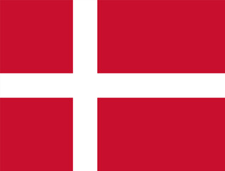 Fototapeta premium Denmark flag in official colors, dimensions and aspect ratio. Vector flag symbolizing national pride, identity, heritage, patriotism and authority