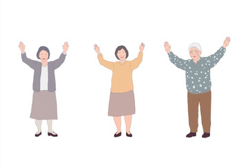 Obraz premium Tanzende Senioren in fröhlicher Gruppenaktivität