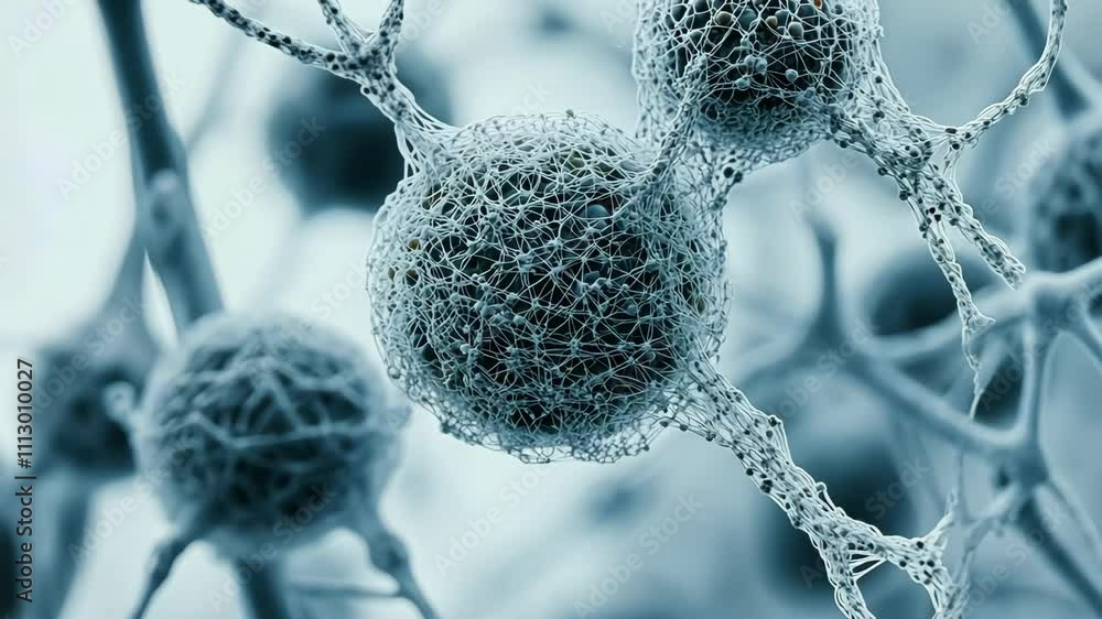 Aufkleber detailed view of interconnected cells showcasing intricate structures and textures in a scientific c