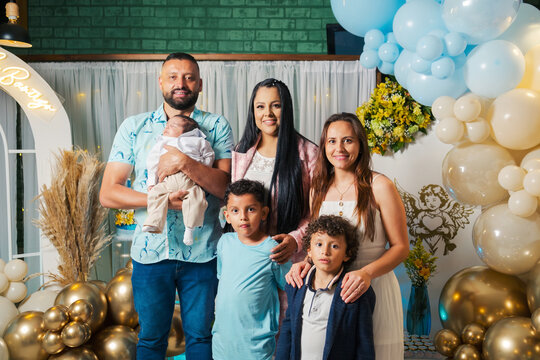 Family and guests at a baptism party