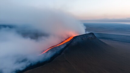 Volcano Lava Flow, Aerial