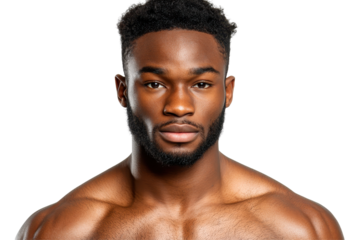 Jock with pronounced biceps showing his muscles, isolated on white background