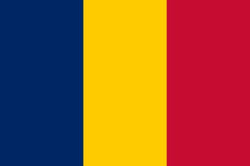 Chad flag in official colors, dimensions and aspect ratio. Vector flag symbolizing national pride, identity, heritage, patriotism and authority