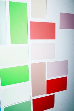Colourful notes and papers on work corporate office business wall