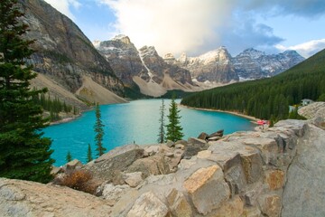 Fall view on Morin Lake Lberta Canada