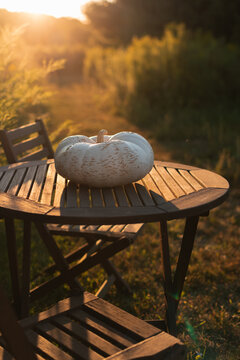 Table at sunset