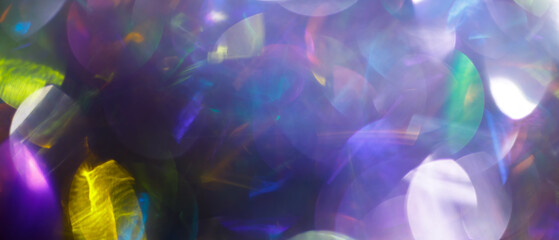 Rainbow Glitter Festive Background with Bokeh Lights
