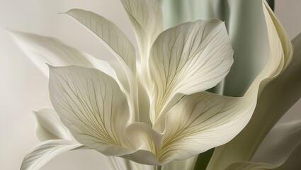 neutral color aesthetic photo with veins of leaf, Nature abstract of flower petals