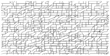 artistic sketch of flowing lines in abstract style – black vector pattern