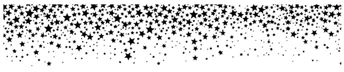 artistic falling stars border minimal black vector graphic