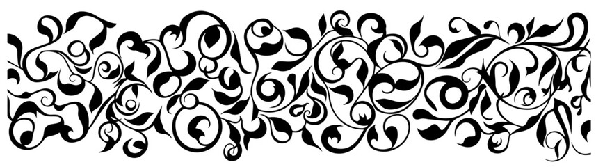 intricate black and white floral swirl pattern © Luka