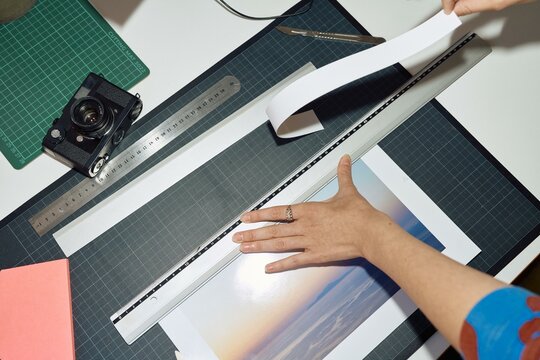 Engaging in creative design at a crafting table