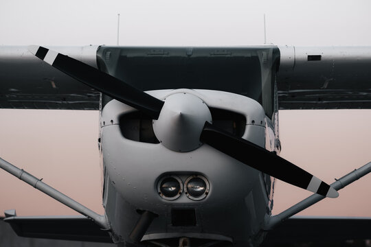 Head On View Of Light Sport Aircraft. 