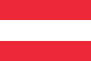 Austria flag in official colors, dimensions and aspect ratio. Vector flag symbolizing national pride, identity, heritage, patriotism and authority