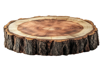 Natural wood with visible annual rings that give the platform an aesthetic look