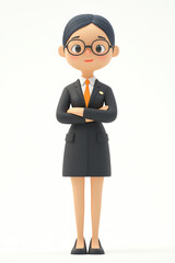 A 3D character in a business suit, exuding professionalism and confidence.