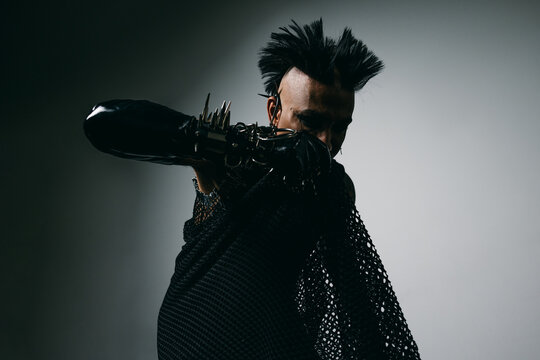 Edgy punk style with striking mohawk and bold fashion