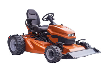 Zero-turn lawn mower for precise lawn care, isolated on a white background