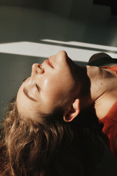 Woman relax in sunlight