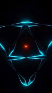 Vertical Video of endless background with rotating abstract shapes and light effects