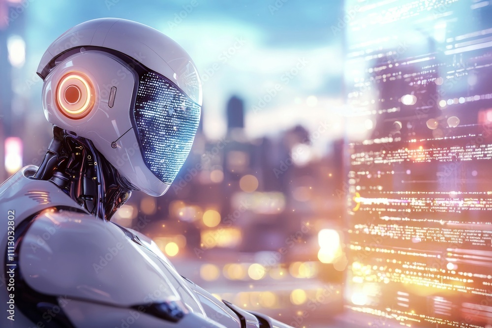 Poster the robot appears to be in a futuristic setting
