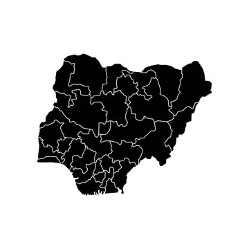 recommend clip art: nigeria map with regions, isolated on white background. Vector illustration Central Africa